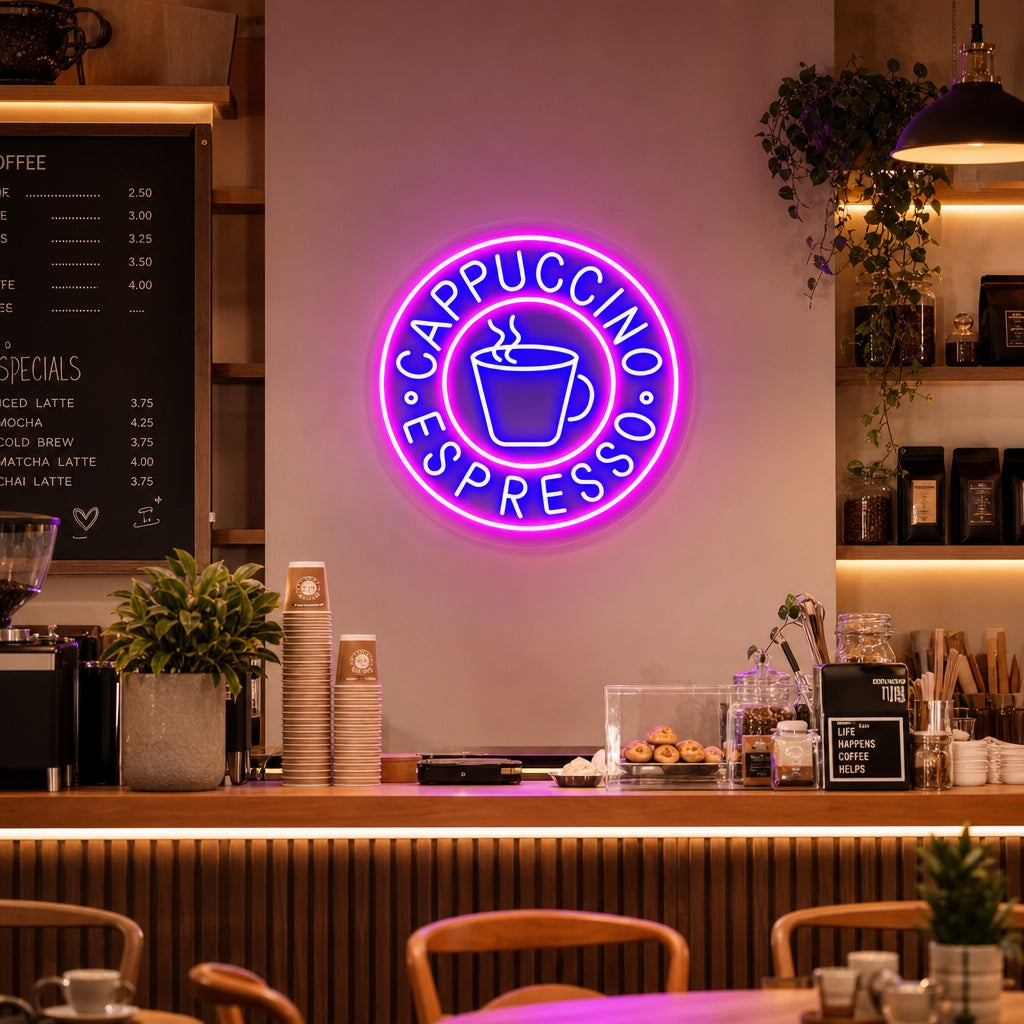 "Cappuccino Espresso" Neonkyltti