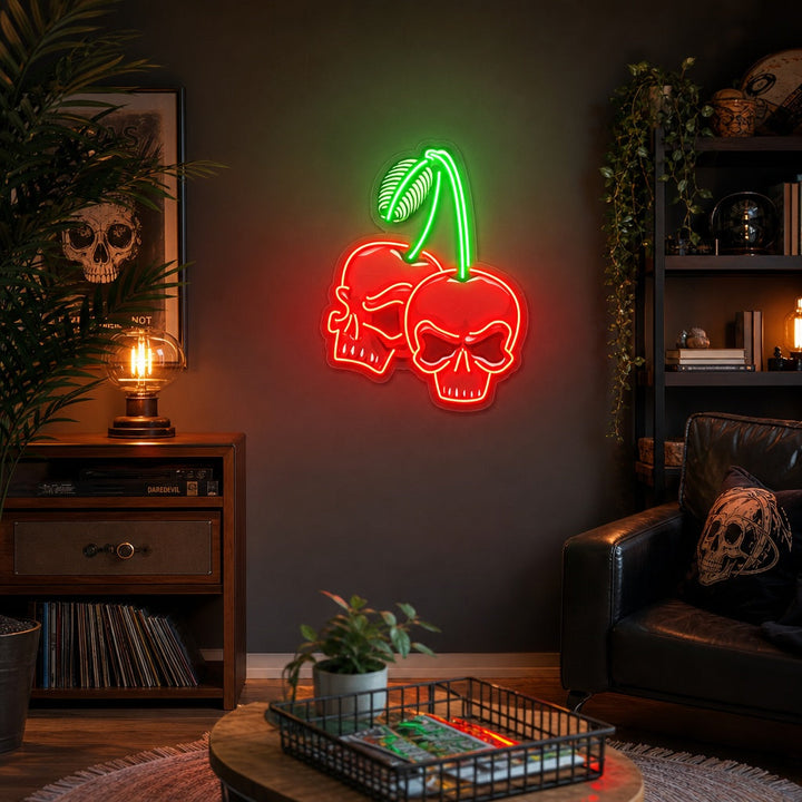 "Kirsikkakallo" UV-tulostettu LED-neonkyltti