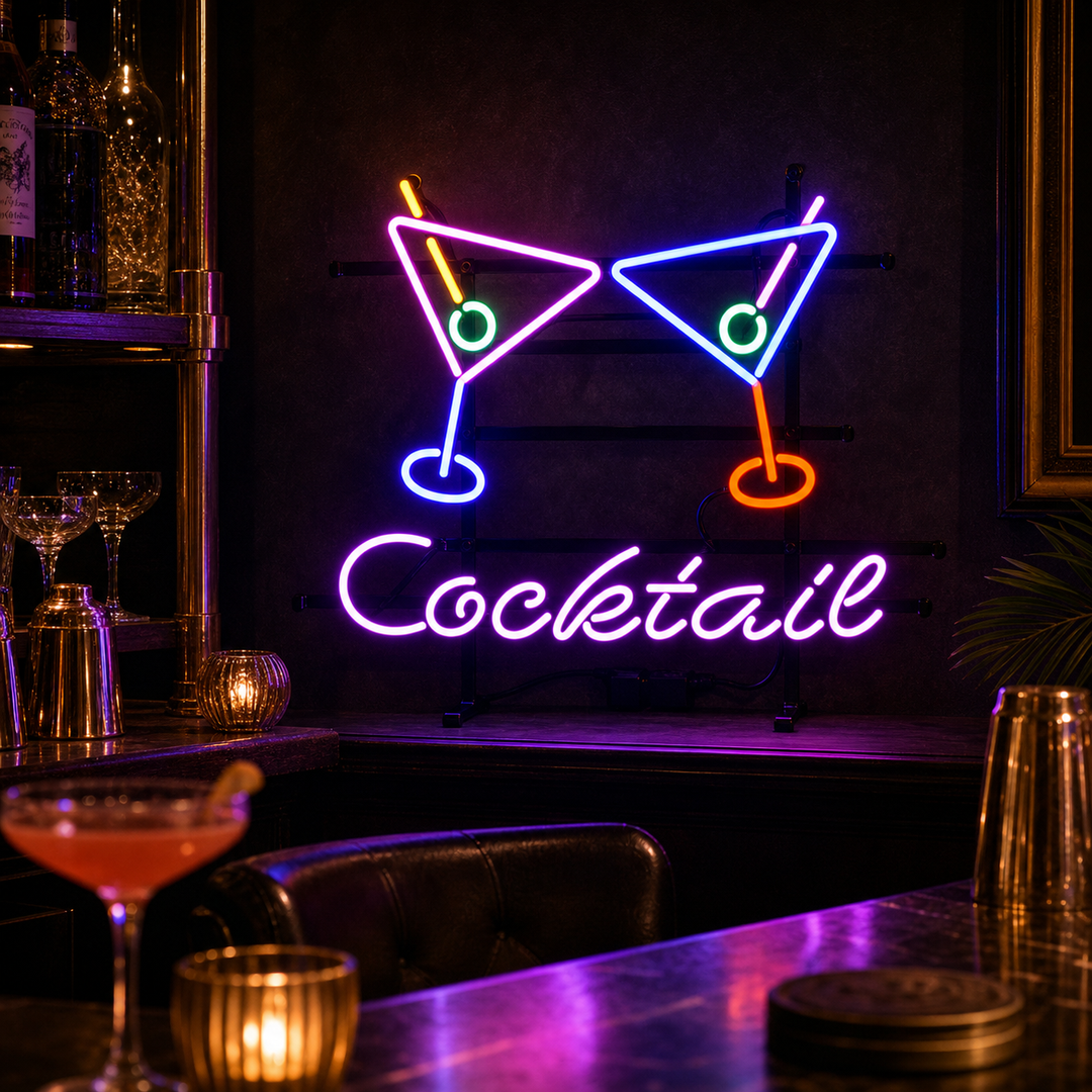 "Cocktails, Martini" Neonkyltti