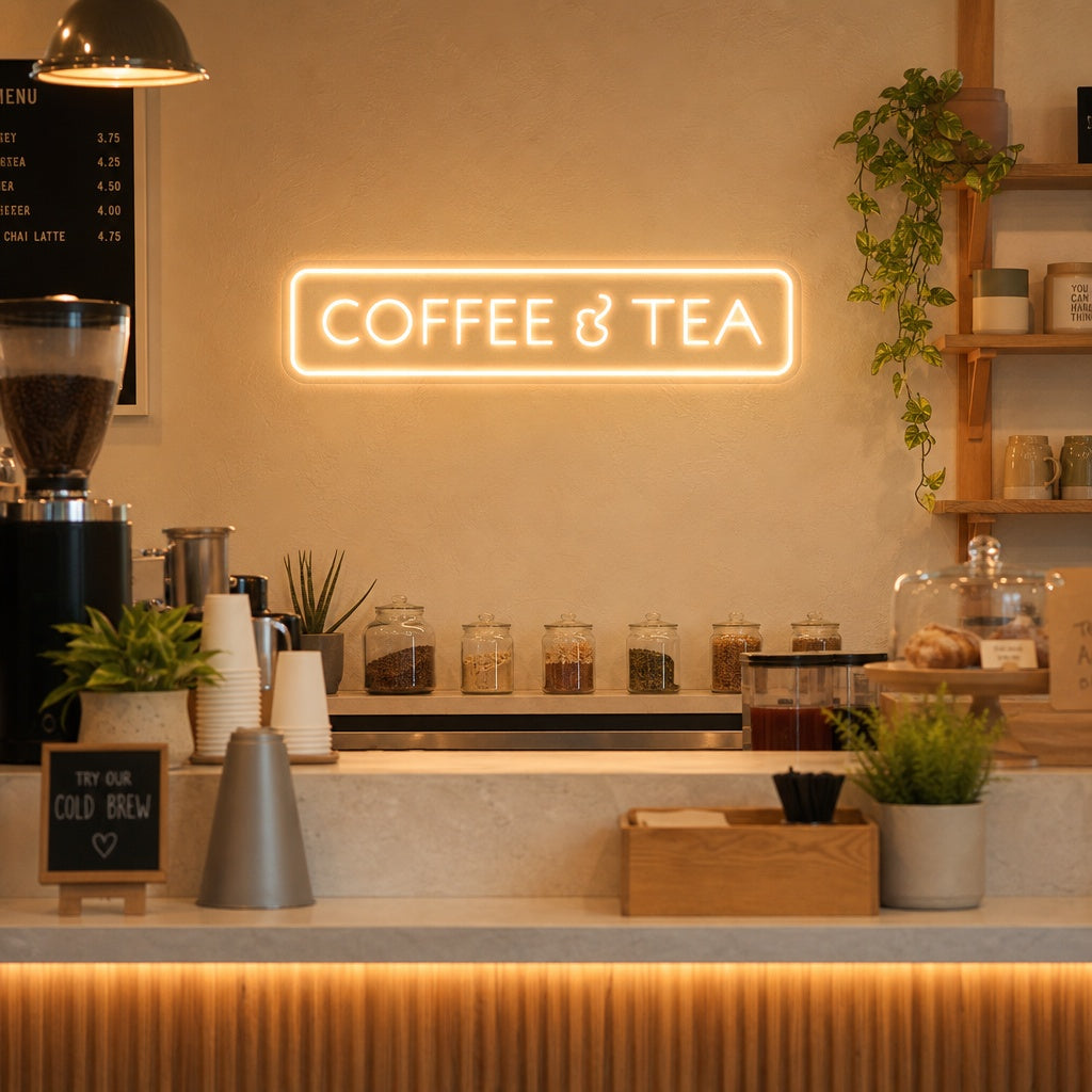 "Coffee And Tea" Neonkyltti