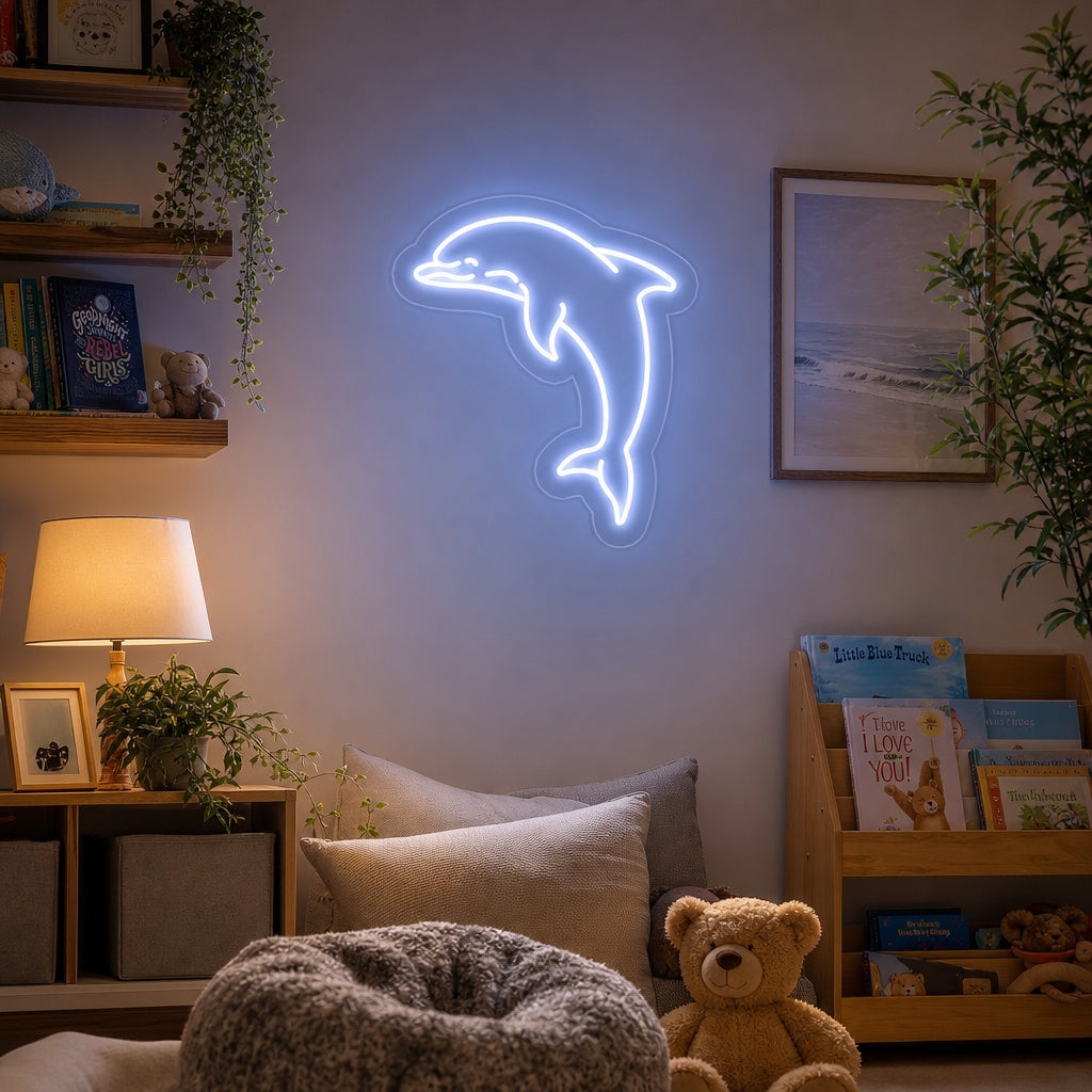 "Söpö delfiini" Neonkyltti