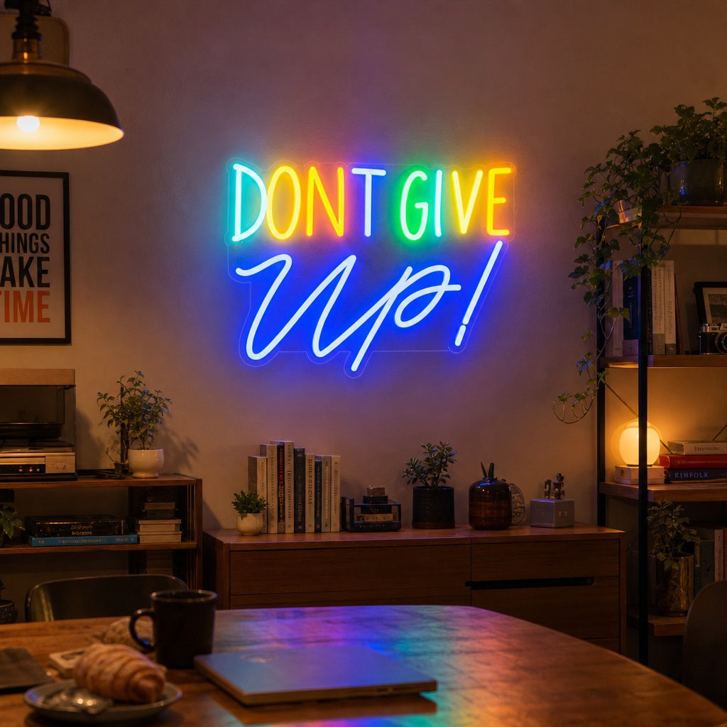 "Dont Give Up" Neonkyltti