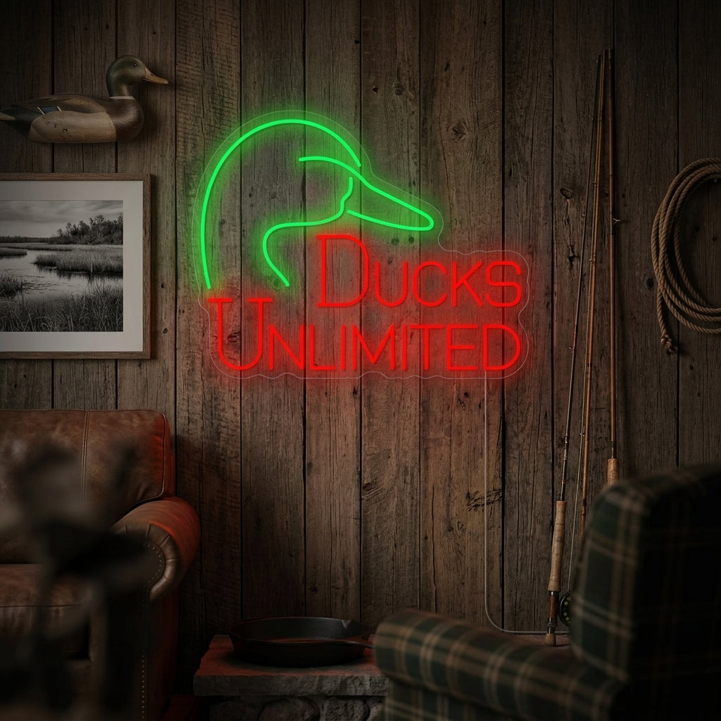 "Ducks Unlimited" Neonkyltti