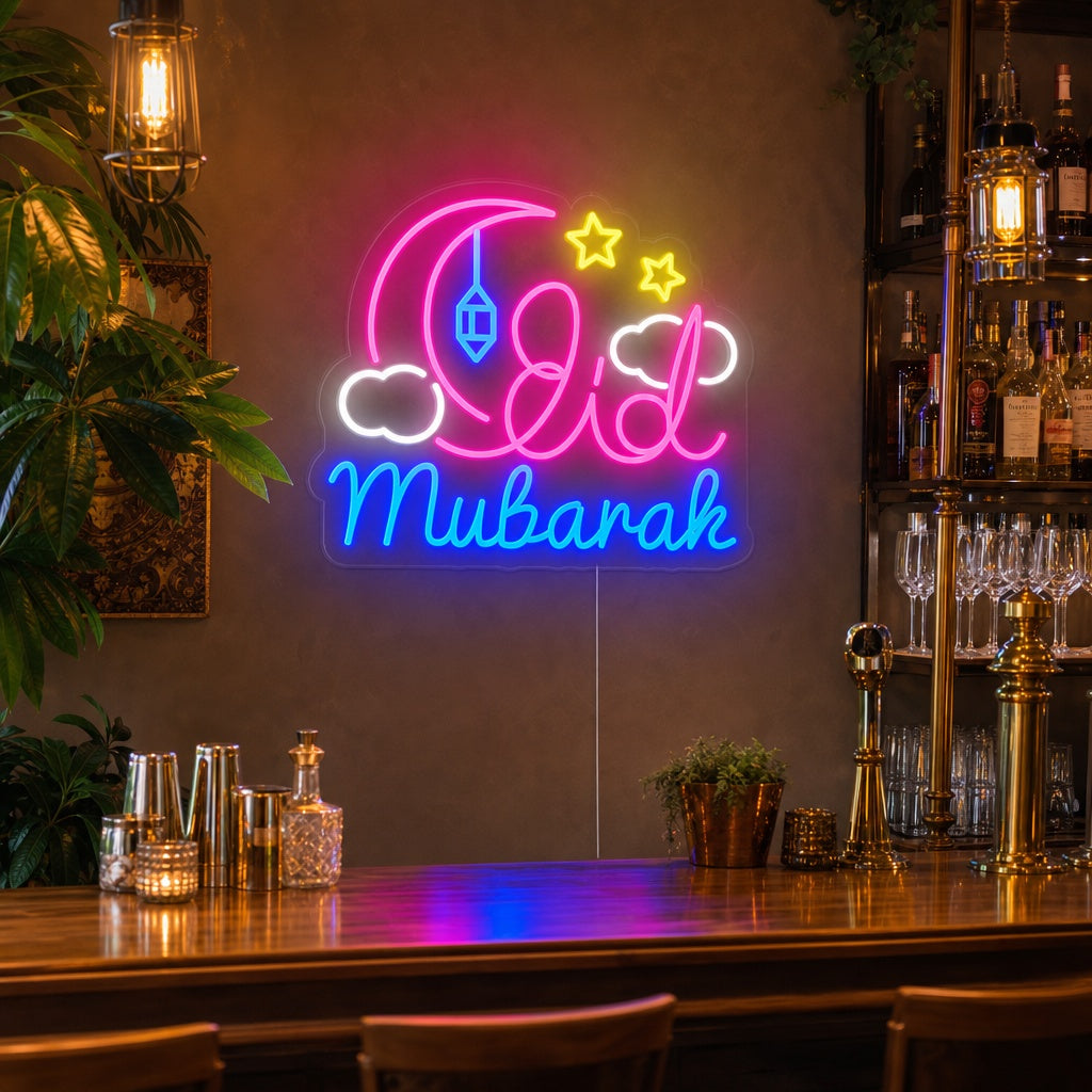 "Eid Mubarak" Neonkyltti