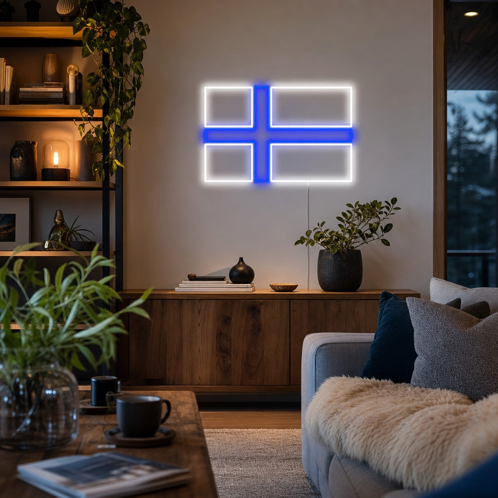 "Suomen Lipun" Neonkyltti