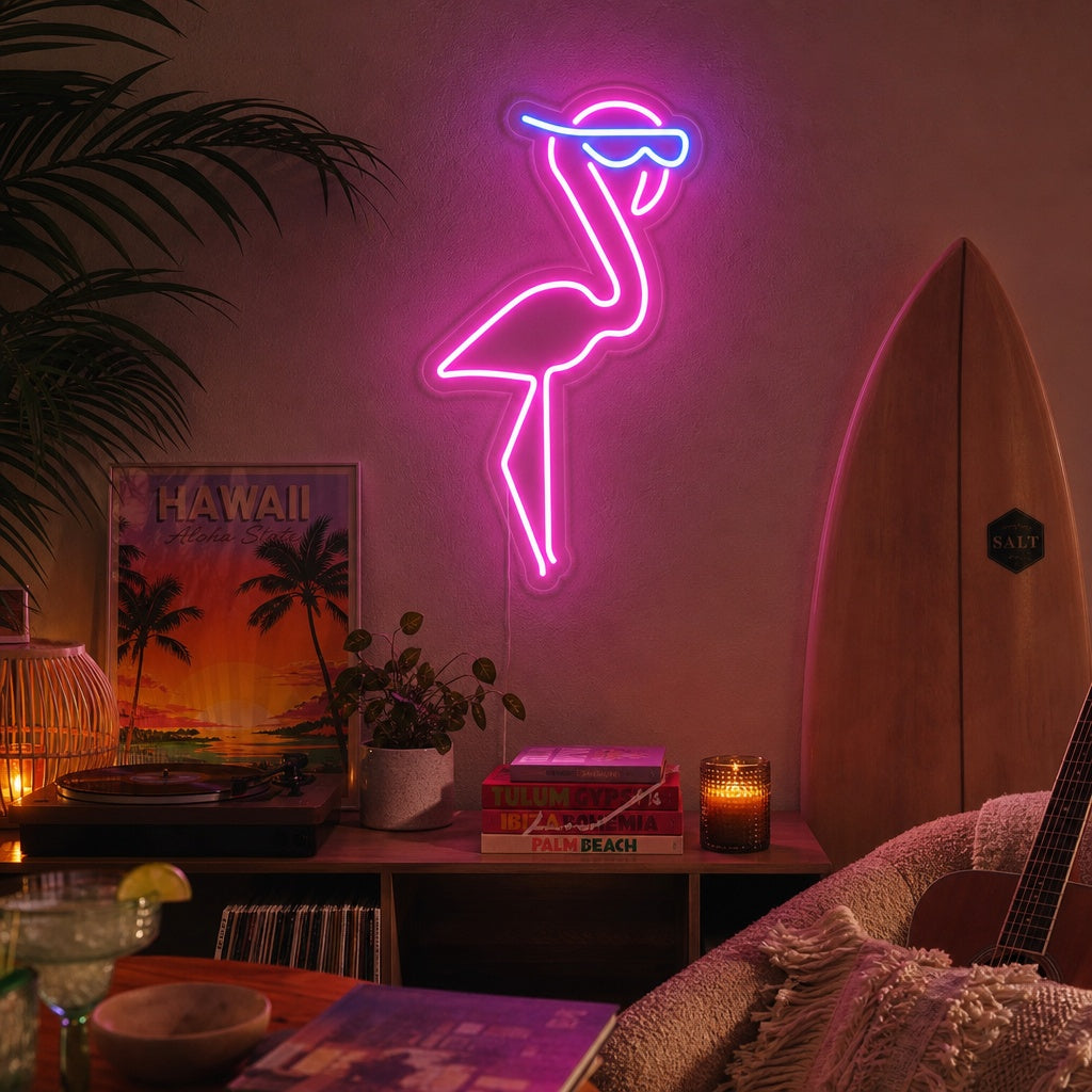 "Flamingo, Lintu, Eläin" Neonkyltti