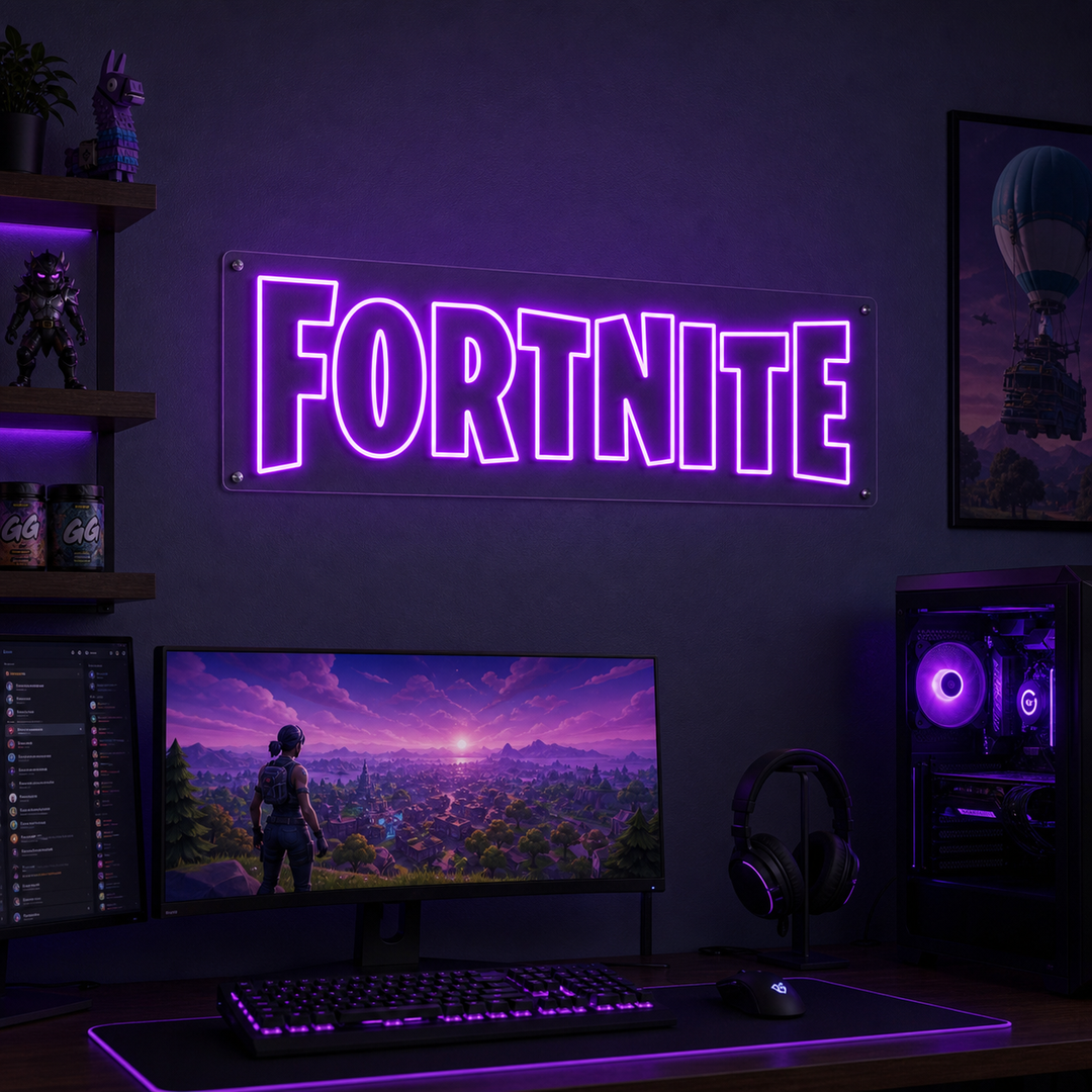 "Fortnite, Pelaajan Sisustus" Neonkyltti