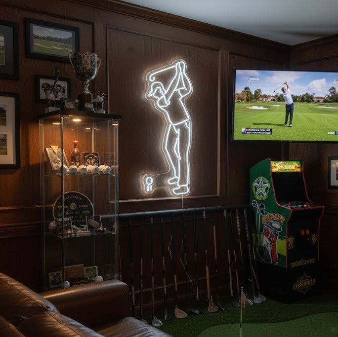 "Golfin Pelaaja" Neonkyltti
