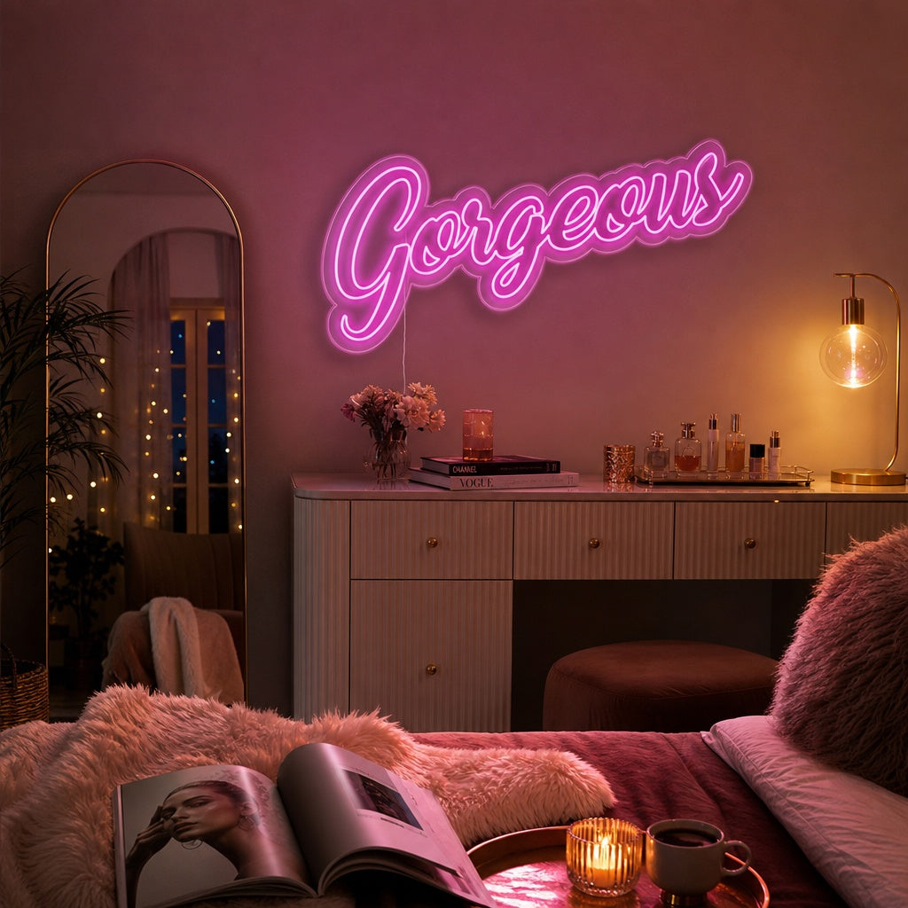 "Gorgeous" Neonkyltti