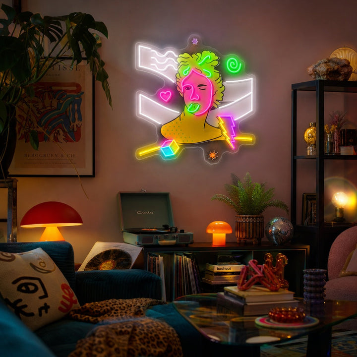"Kreikkalainen trippinen veistos" UV-tulostettu LED-neonkyltti