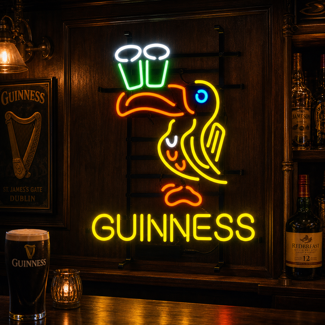 "Guinness, Neonsalotaulu" Neonkyltti
