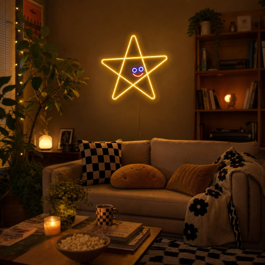 "Happy Star" Neonkyltti