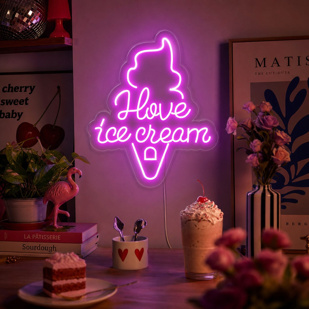 "Have Ice Cream" Neonkyltti