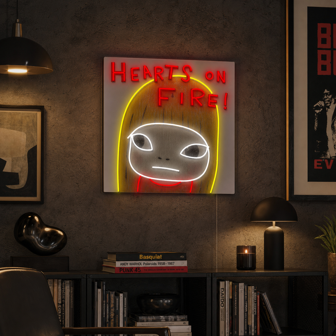 "Hearts On Fire" UV-tulostettu LED-neonkyltti