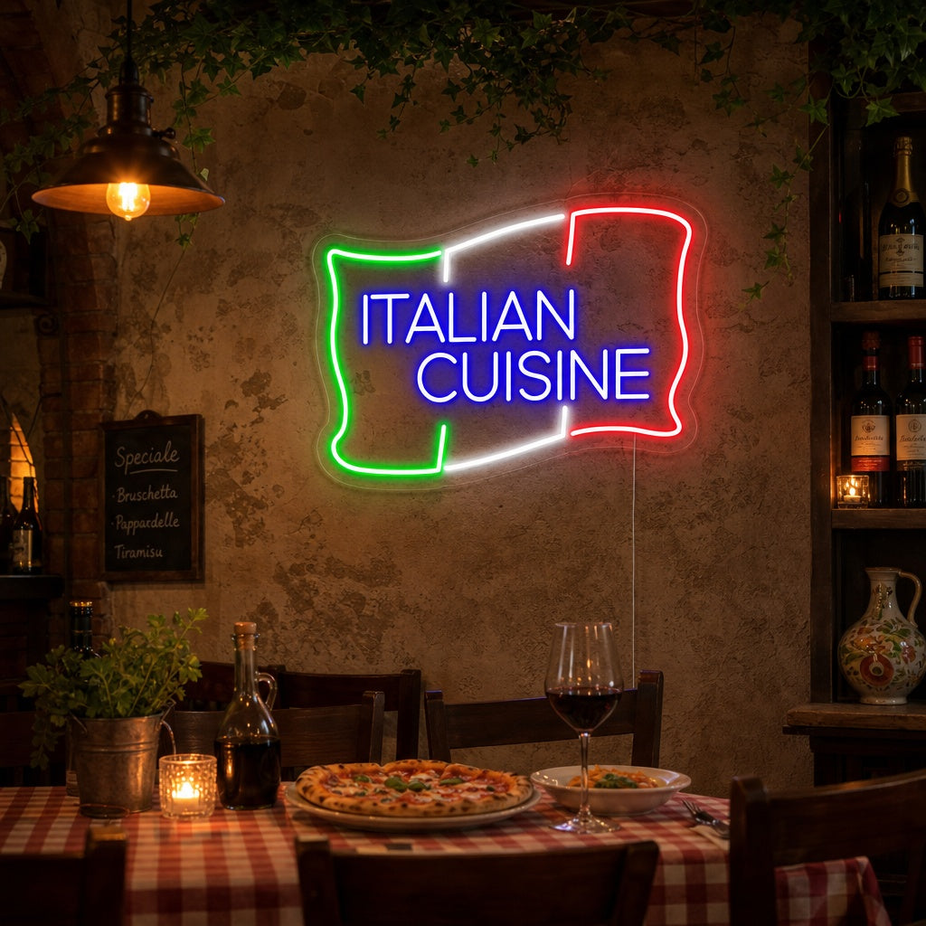 "ITALIAN CUISINE" Neonkyltti