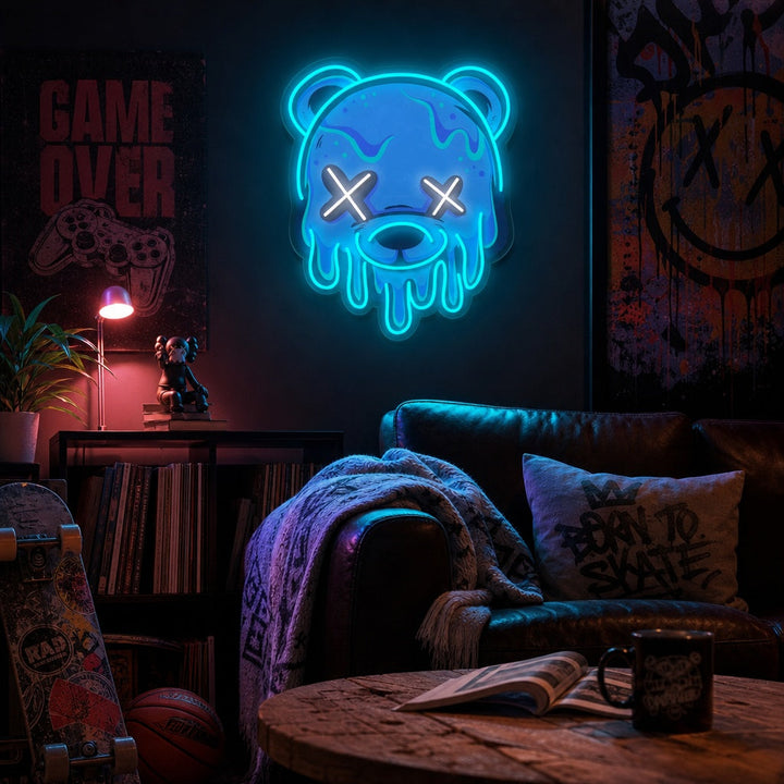 "Jääpääkarhu" UV-tulostettu LED-neonkyltti