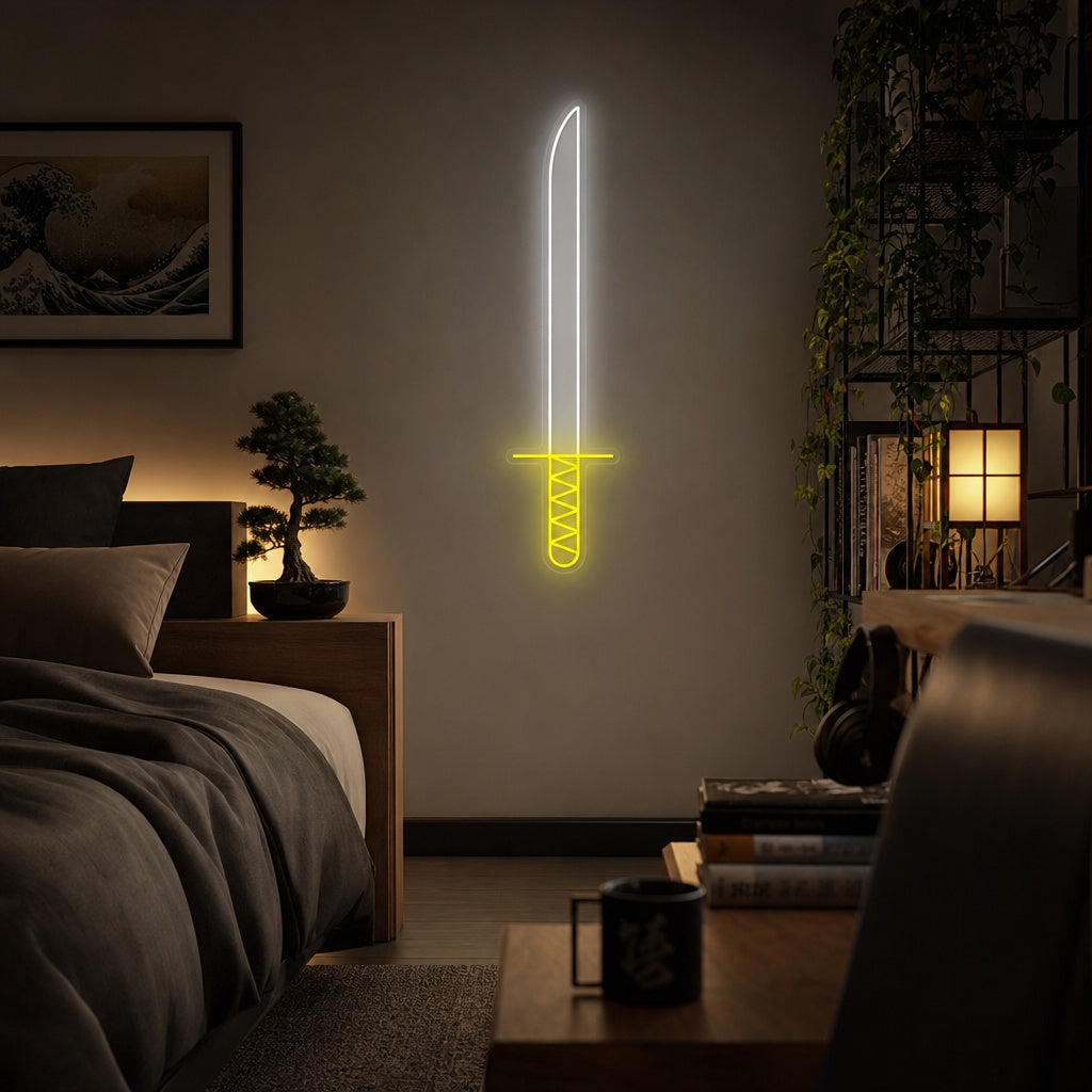 Japanilainen miekka Neonkyltti, japanilainen neon merkki