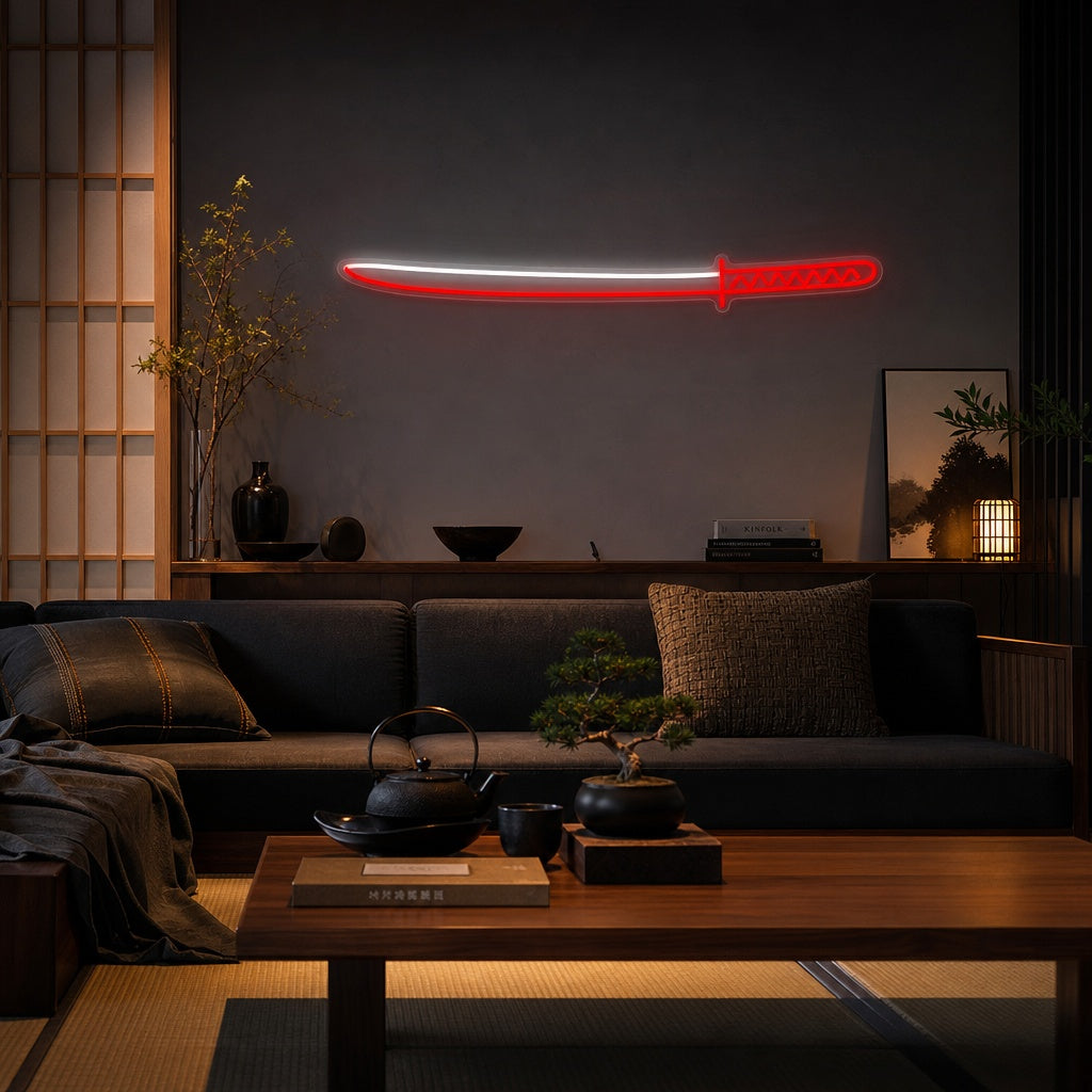 japanilainen miekka Neonkyltti, japanilainen neonmerkki