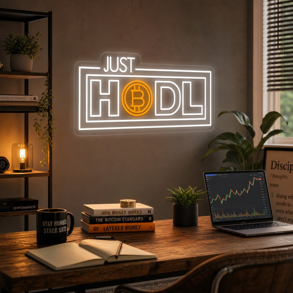 "Just Hodl, Krypto" Neonkyltti