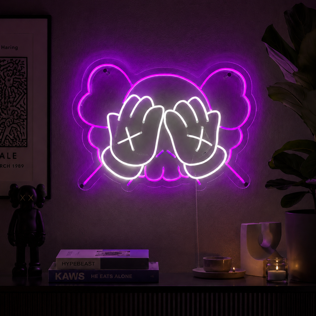 "KAWS Anime Huonekoriste" Neonkyltti