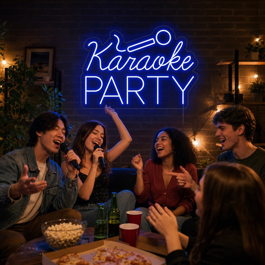 "Karaoke Party" Neonkyltti