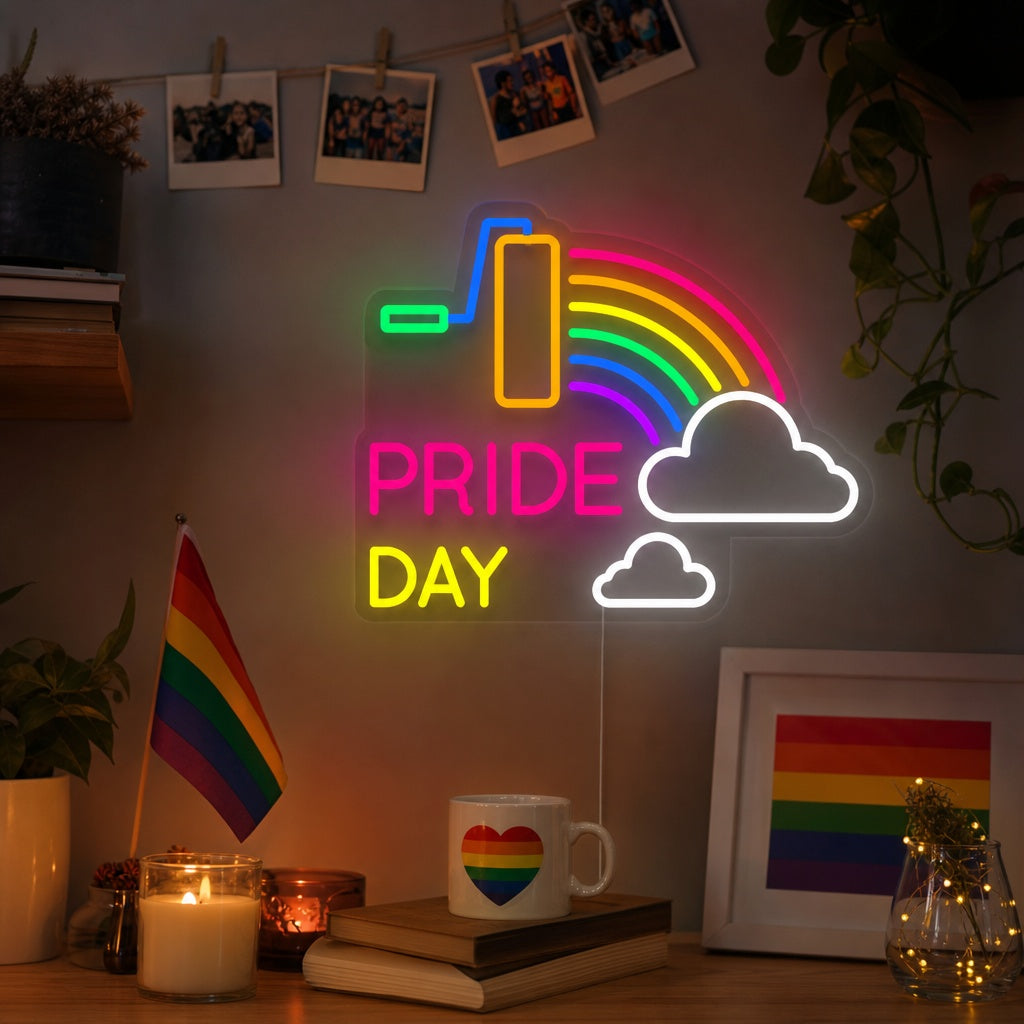 "LGBT, Pride Day, Sateenkaari" Neonkyltti