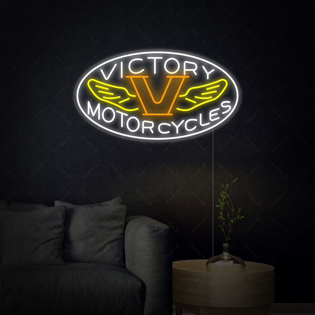 "Motorcycles Victory" Neonkyltti