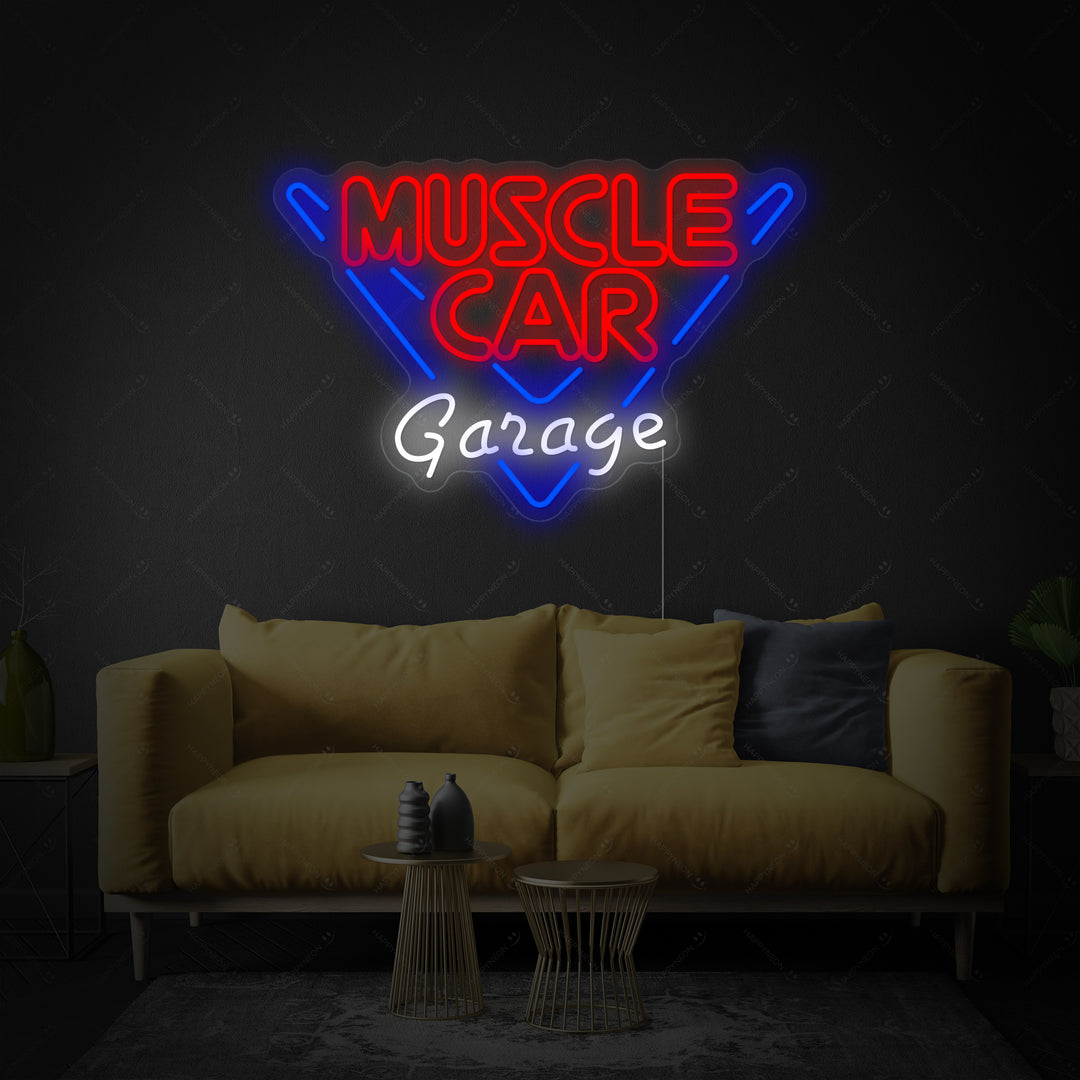 "Muscle Car Garage" Neonkyltti