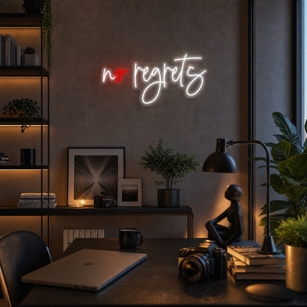 "No Regrets" Neonkyltti