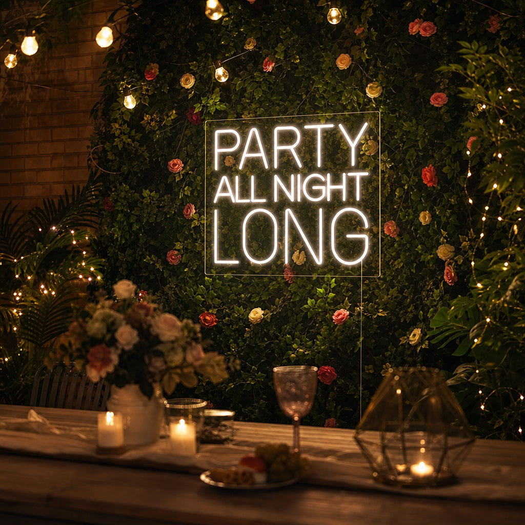 "Party All Night Long" Neonkyltti
