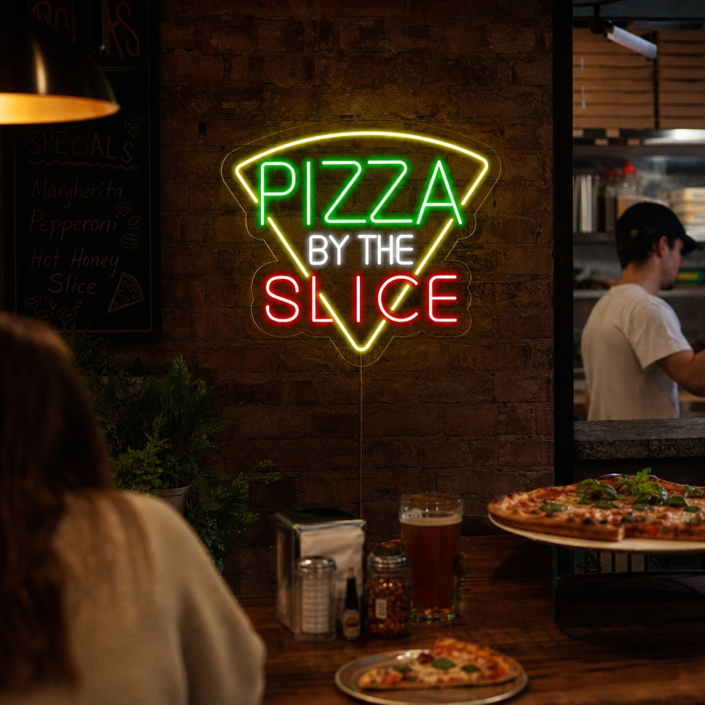 "Pizza By The Slice" Neonkyltti