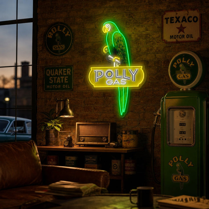 "Äänestyskaasulogo" UV-tulostettu LED-neonkyltti