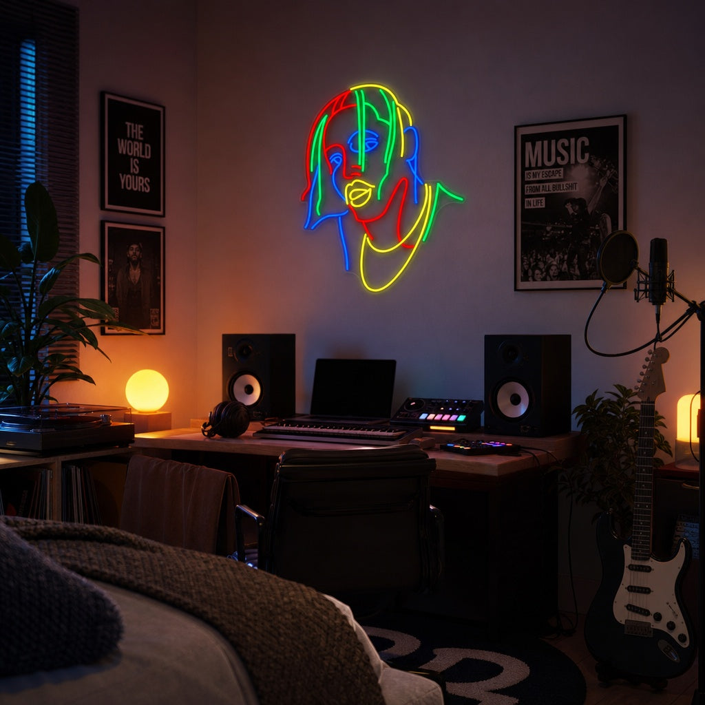 "Pop-Musiikki Räppäri Laulaja" Neonkyltti