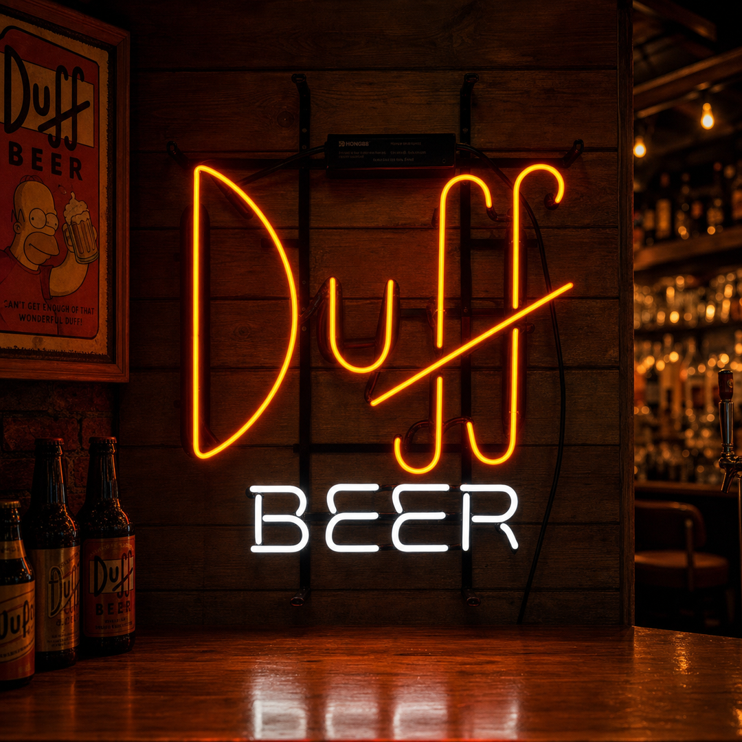 "Duff Beer, Baari" Neonkyltti