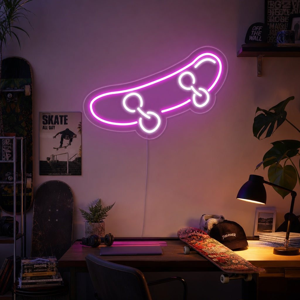 "Rullalauta" Neonkyltti