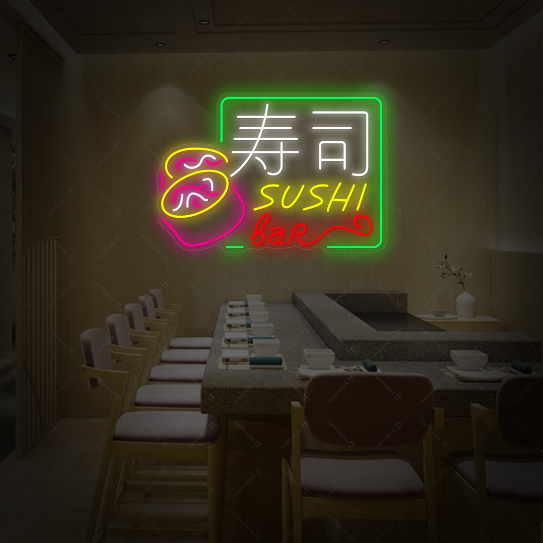 Sushi Bar Neonkyltti, Japanilainen ravintola sisustus