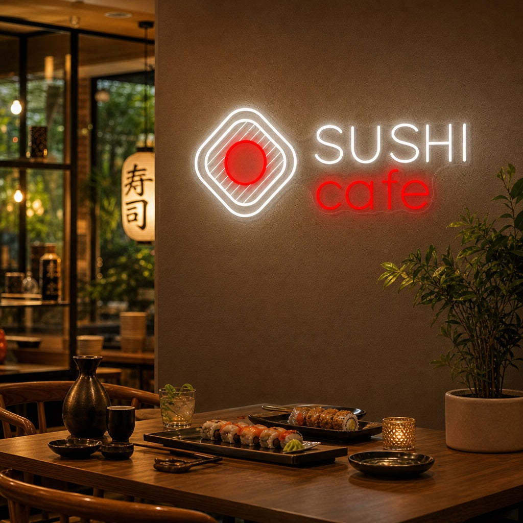 Sushi Cafe Neonkyltti, Japanilainen ravintola sisustus