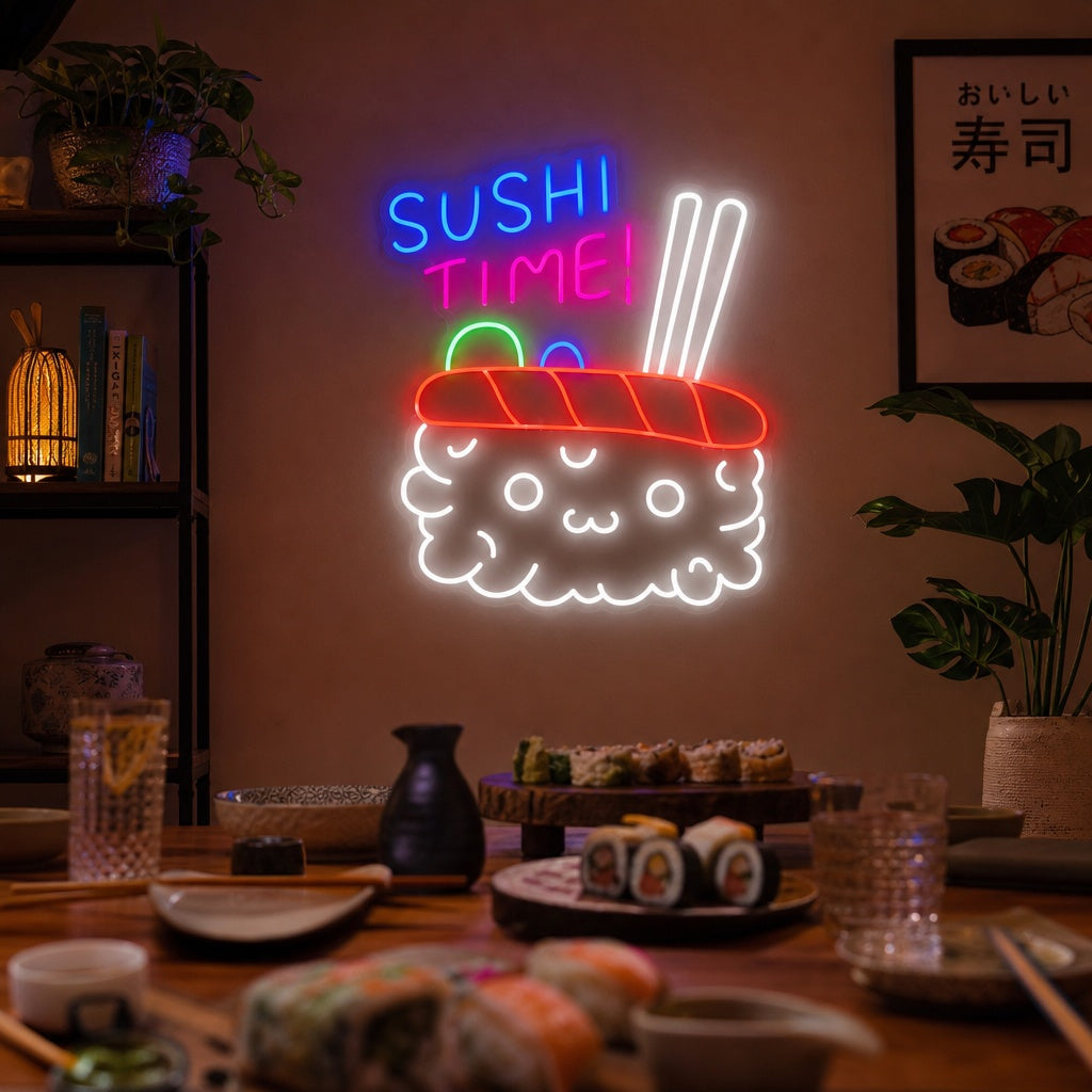 Sushi Time Neonkyltti, Japanilainen ravintola sisustus