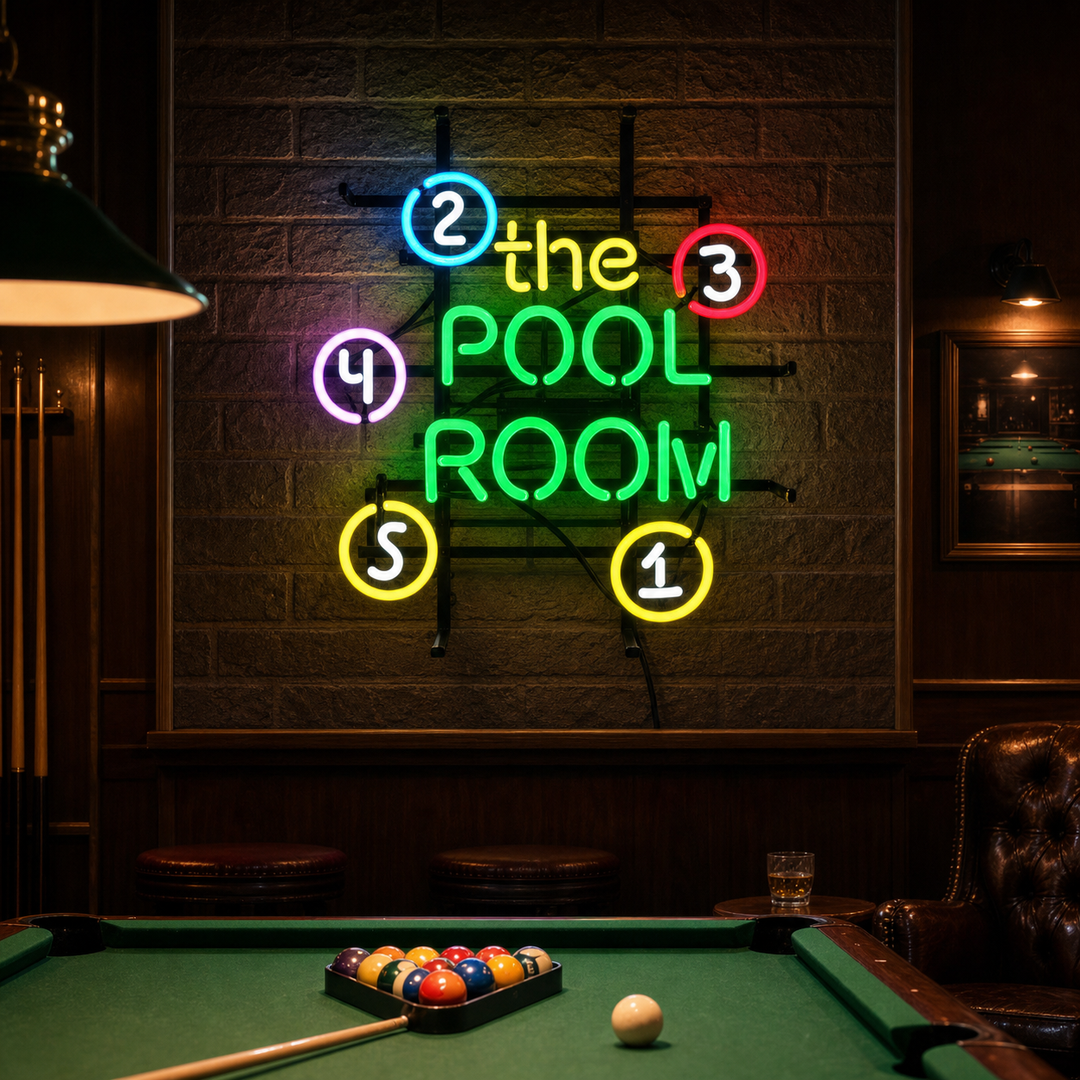 "The Pool Room" Neonkyltti