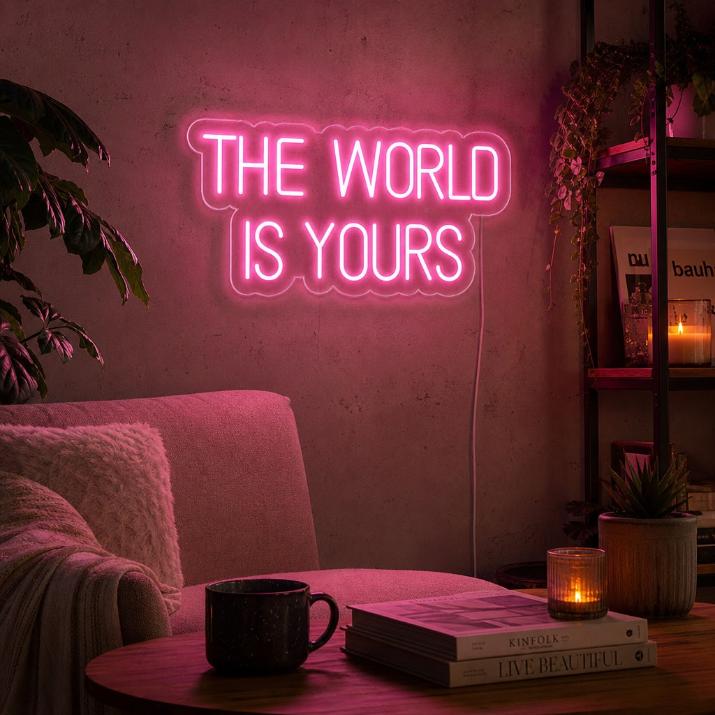 "The World is Yours" Neonkyltti