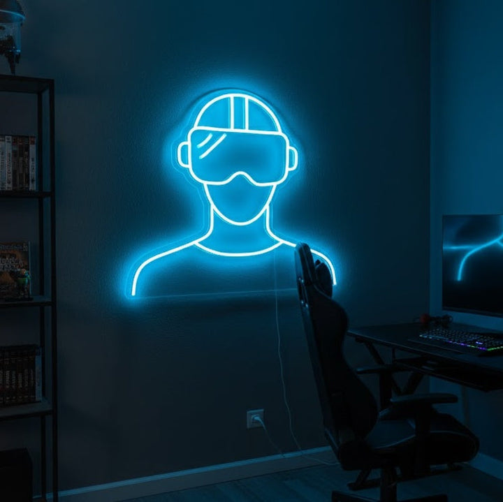 "VR Kuulokkeet" Neonkyltti