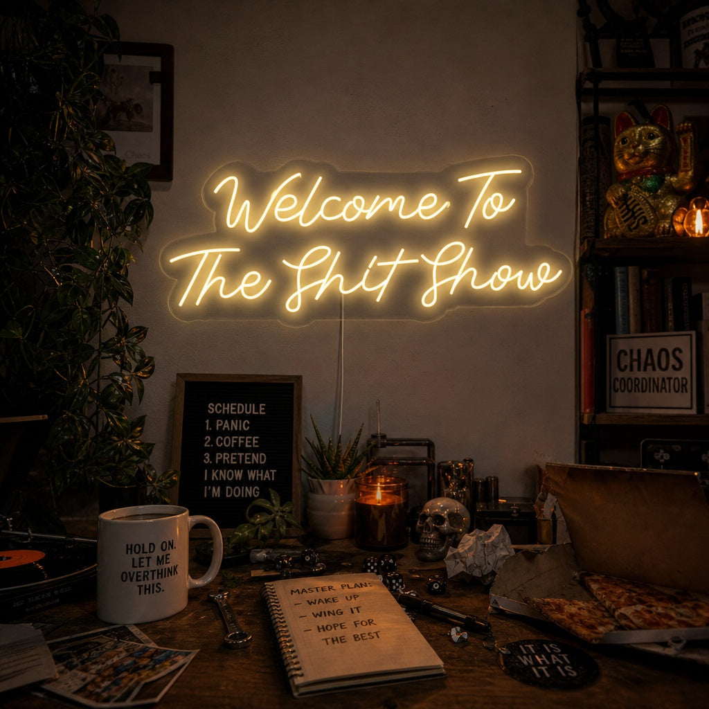 "Welcome To The Shit Show" Neonkyltti