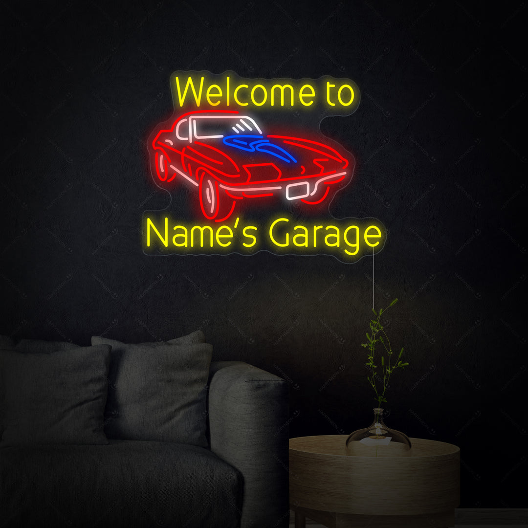 "Welcome to Genes Garage" Neonkyltti