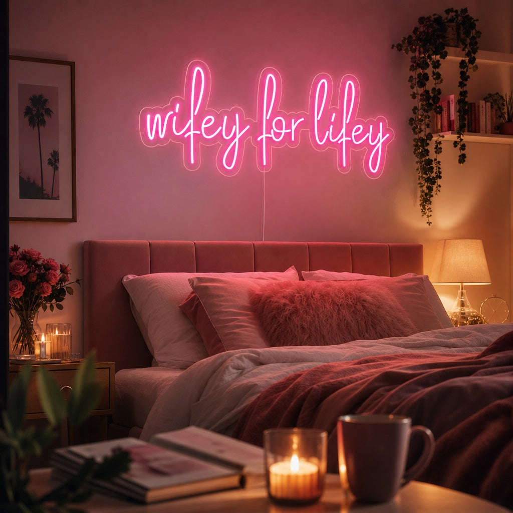 "Wifey For Lifey" Neonkyltti