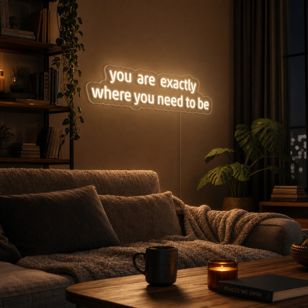 "You Are Exactly Where You Need To Be" Neonkyltti