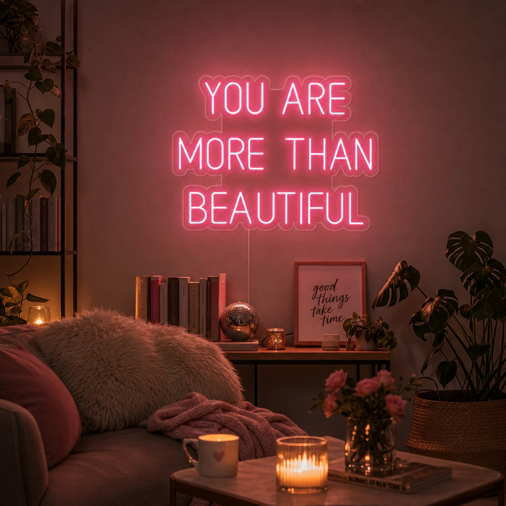 "You Are More Than Beautiful" Neonkyltti