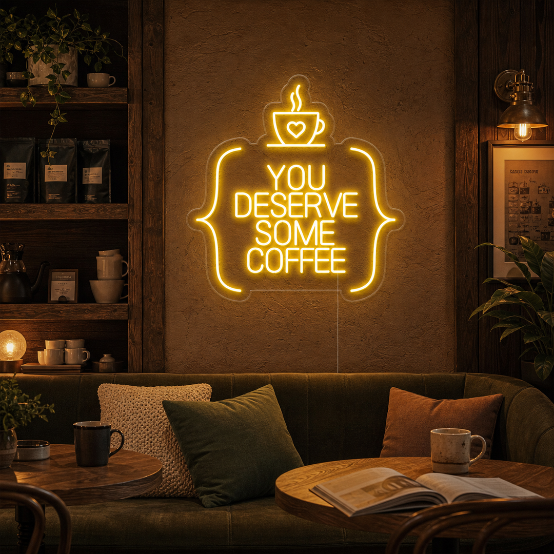 "You Deserve Some Coffee" Neonkyltti