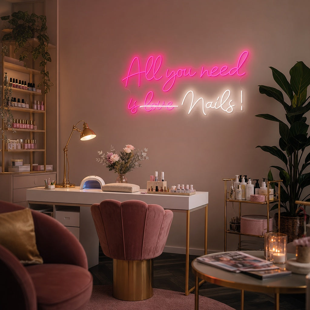 "All You Need Is Nails" Neonkyltti