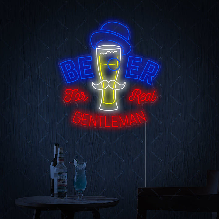 "Beer For Gentleman" Neonkyltti