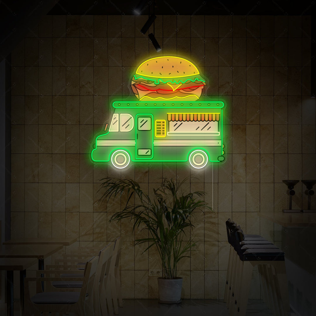 "Burger-auto" Neonkyltti